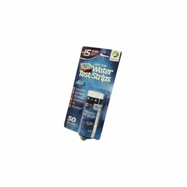 Beachcomber 6-Way Test Strips 50 count bottle for manual hot tub water testing.