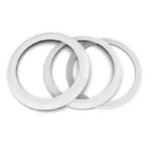 R6 Retro Dress Plate Set for vinyl pool installations in white. Replacement trim plate designed for Spa Electrics Retro R6 pool light systems, providing a clean, finished appearance around the light fixture in vinyl-lined pools.
