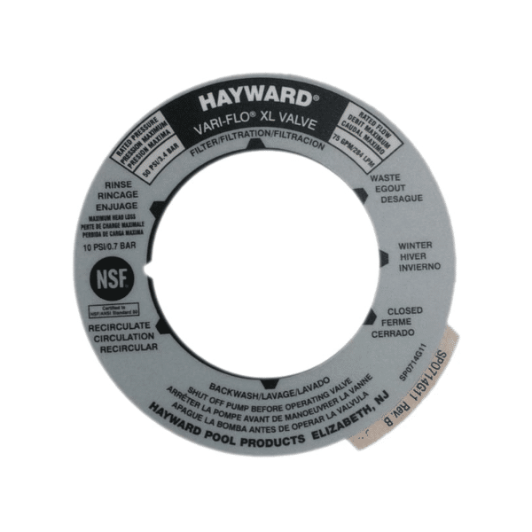 Hayward valve position label for sand filters